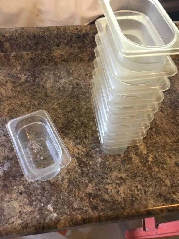 lot 185 image: Lot of 11 - 19 Clear Cambro  with 11 lids 4 deep