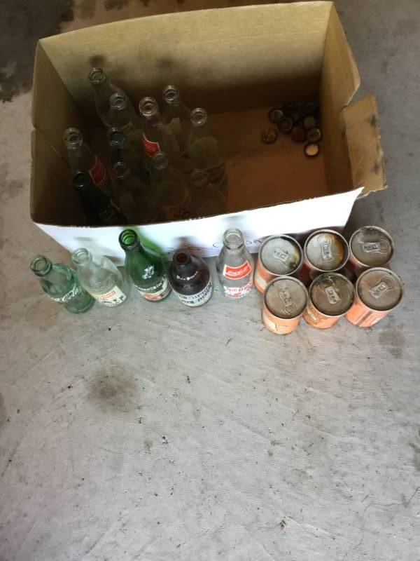 lot 33 image: Vintage bottles and cans.