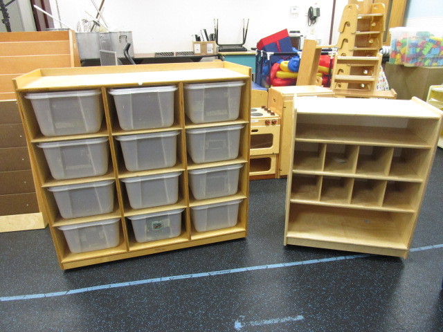 lot 158 image: WOODEN STORAGE CUBBIES
