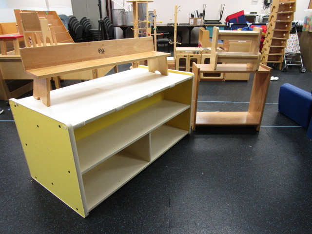 lot 161 image: CUBBY, BENCH, SHELF AND STOOL