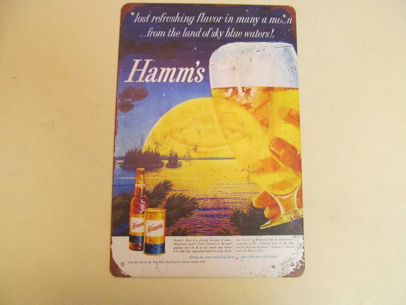 lot 4 image: Metal Hamms Sign