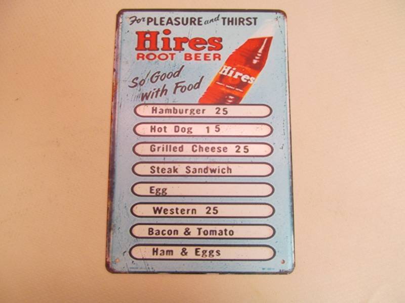 lot 5 image: Metal Hires Root beer Sign