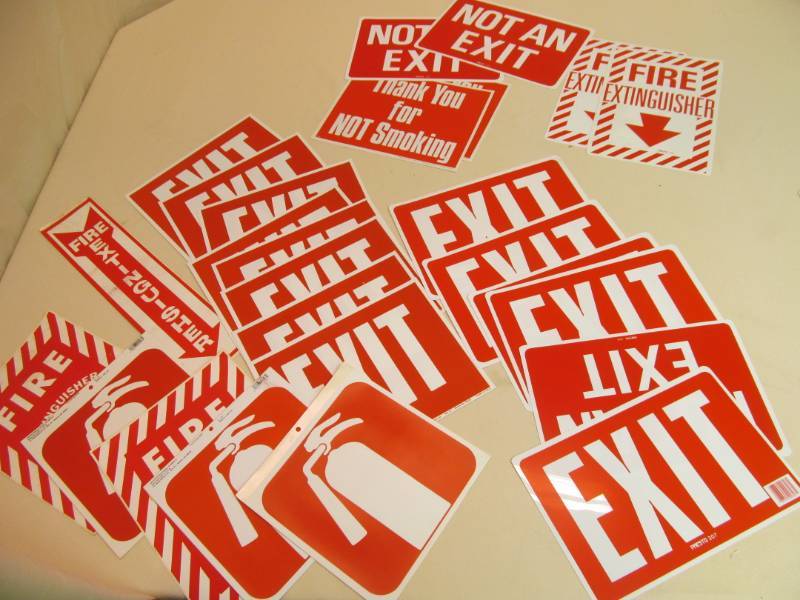lot 33 image: Exit, Fire Exit, Ext. Signs