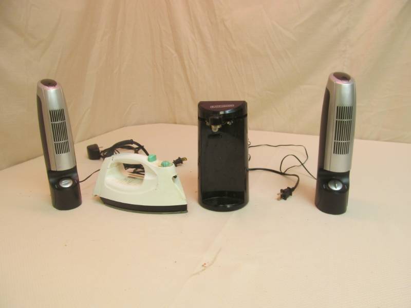 lot 77 image: can opener, black and decker Iron, air purifiers