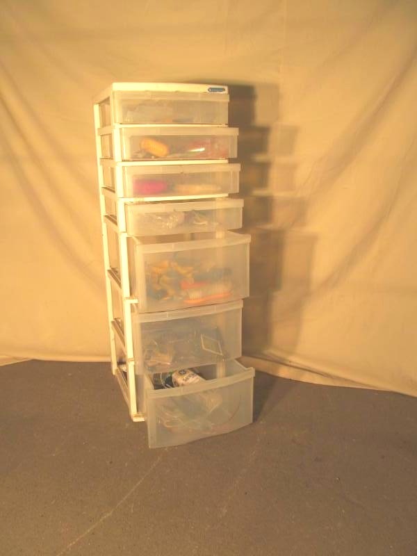 lot 255 image: Storage Organizer w miscellaneous items inside