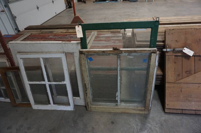 lot 12 image: Lot of - 13 Reclaimed Windows In Assorted Styles & Sizes