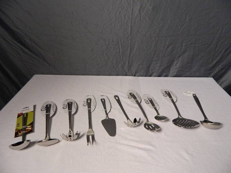 lot 30 image: 10 New Stainless Steel Kitchen Utensils