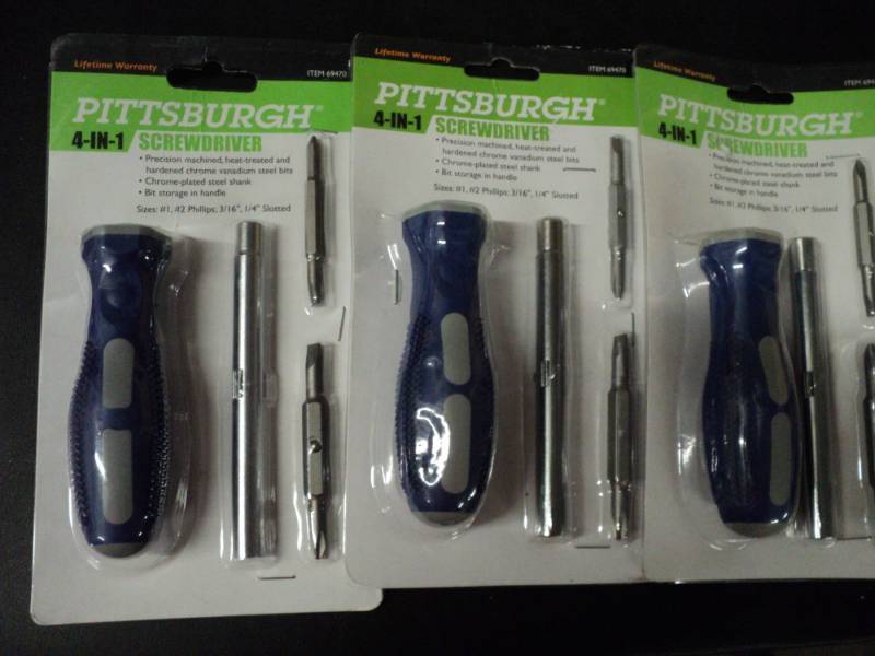 lot 87 image: 3 Pittsburgh 4 in 1 Screwdrivers...