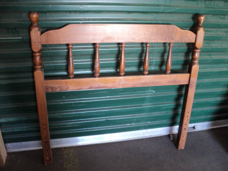 lot 147 image: Twin Size Wood Headboard with frame...