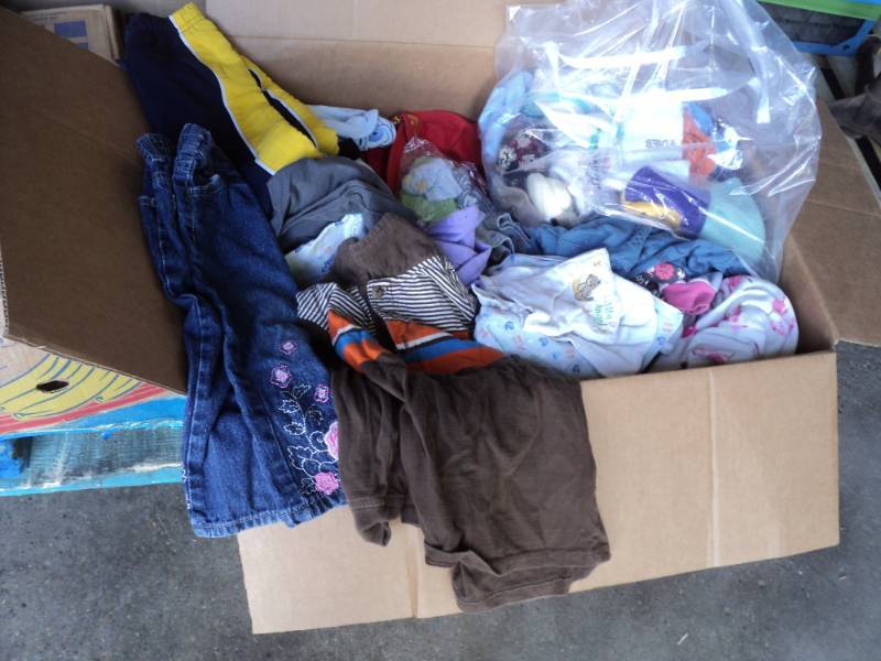 lot 173 image: Box of Baby and Toddler Clothes...