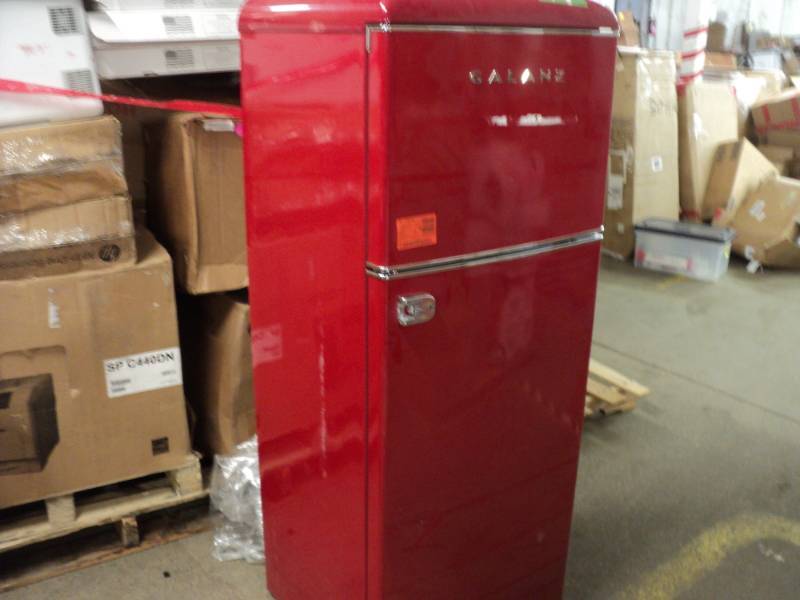 lot 227 image: New Galanz Red Refrigerator needs ...