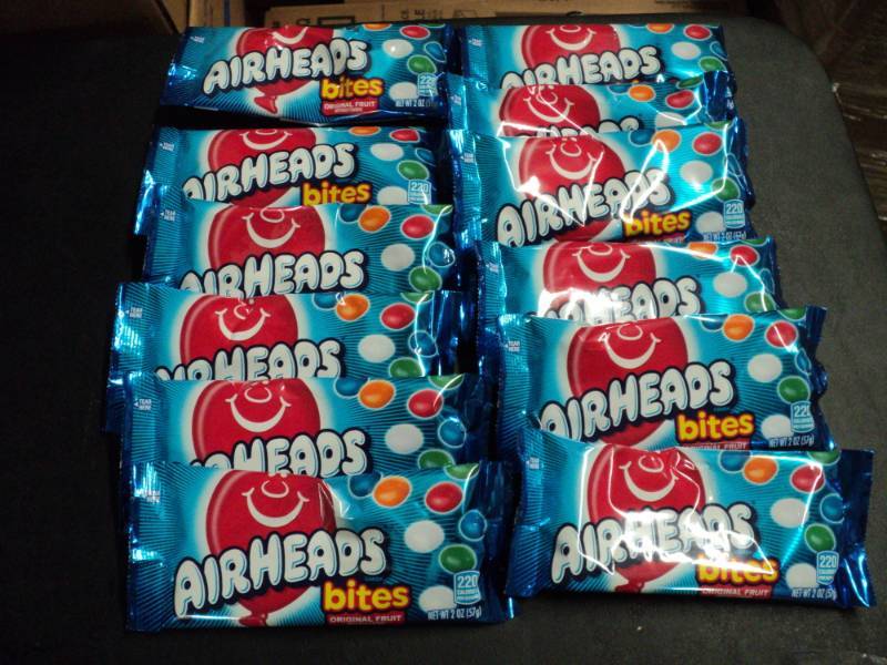 lot 247 image: 12 Bags of 2 oz Air Heads Bites...