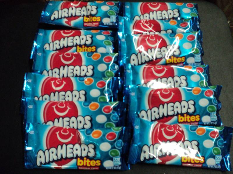 lot 248 image: 12 Bags of 2 oz Air Heads Bites...