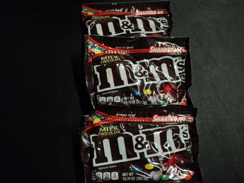 lot 284 image: 3 Bags M & Ms 10.7 oz per bag...
