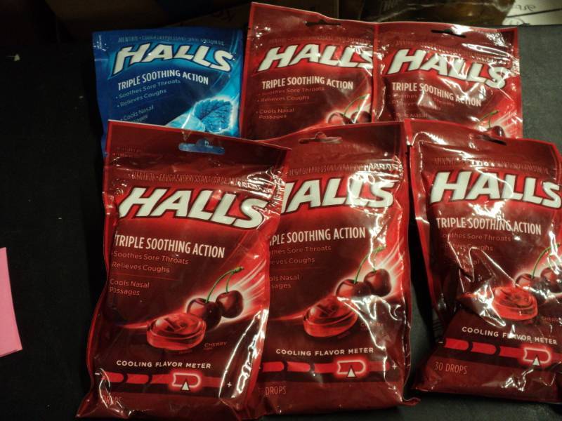 lot 285 image: 6 Bags Halls Cough Drops...