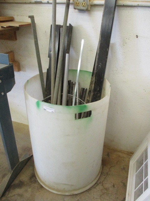 lot 73 image: Barrel and steel pieces