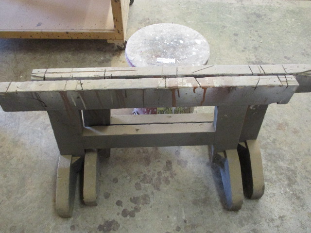 lot 191 image: Fire Proof rag can and small sawhorses