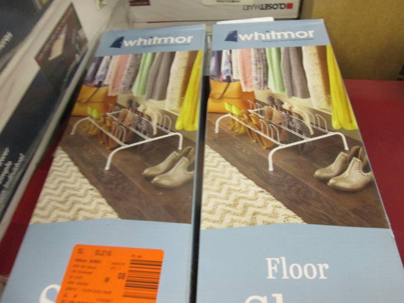 lot 11 image: Lot of 2 Whitmor Metal Shoe Racks- ...