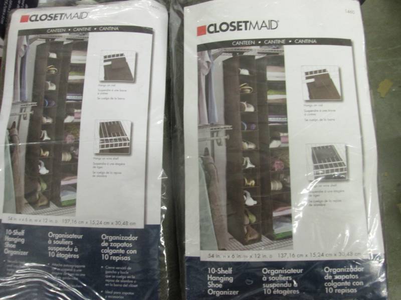 lot 23 image: Lot of 2 ClosetMaid 10-Shelf Hangin...