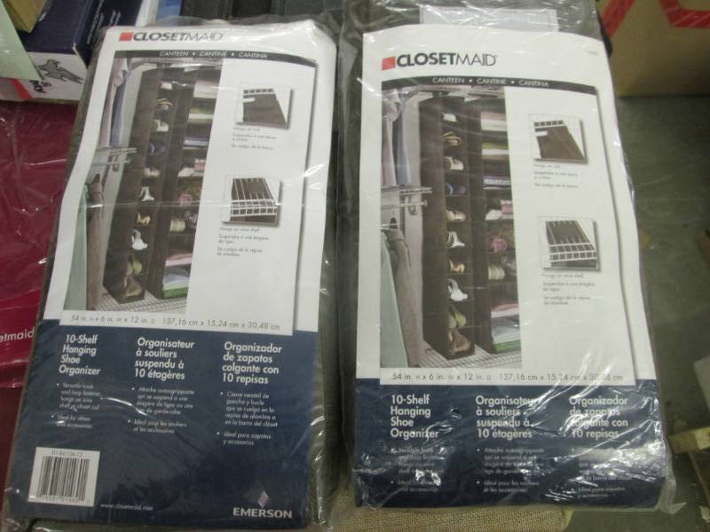 lot 24 image: Lot of 2 ClosetMaid 10-Shelf Hangin...