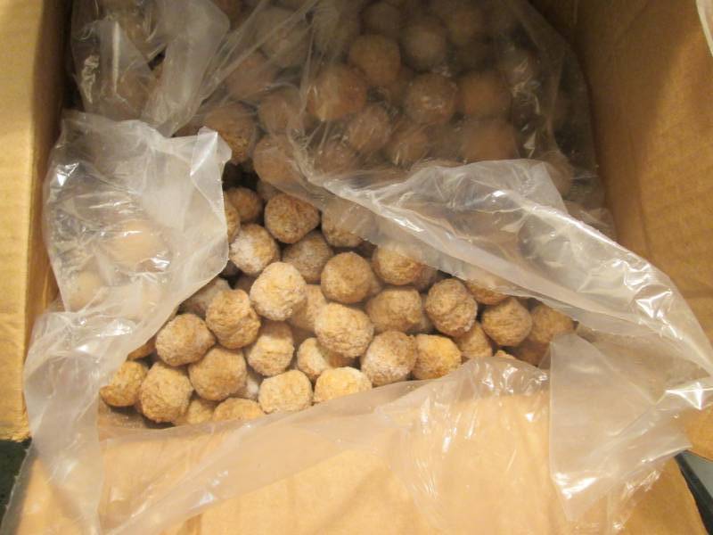 lot 172 image: 30 lb Case Frozen Pre-cooked Meatba...