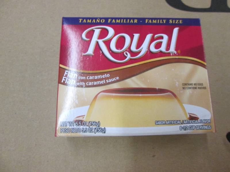 lot 191 image: Case of 96-5.5 oz Boxes Royal Flan ...