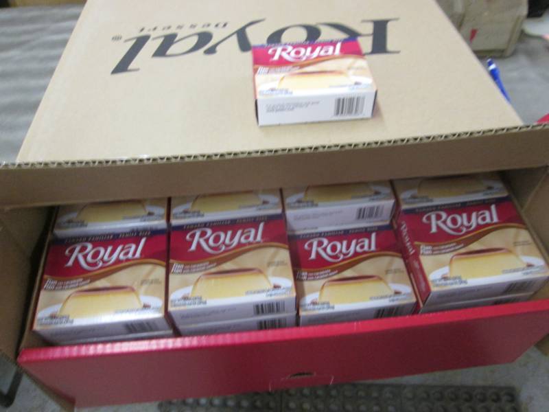 lot 192 image: Case of 96-5.5 oz Boxes Royal Flan ...