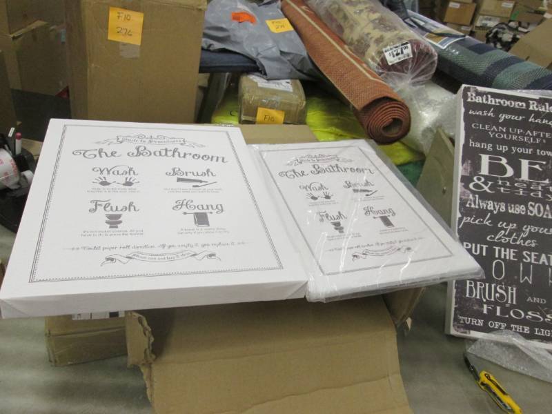lot 212 image: Lot of 3 Bathroom Rules, Assorted S...