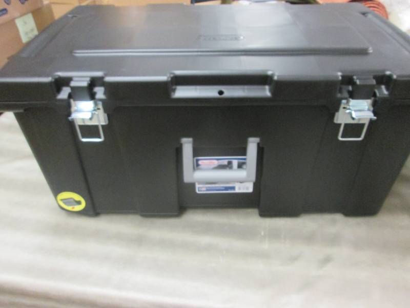 lot 221 image: Black Sterilite Footlocker 31.14x1...