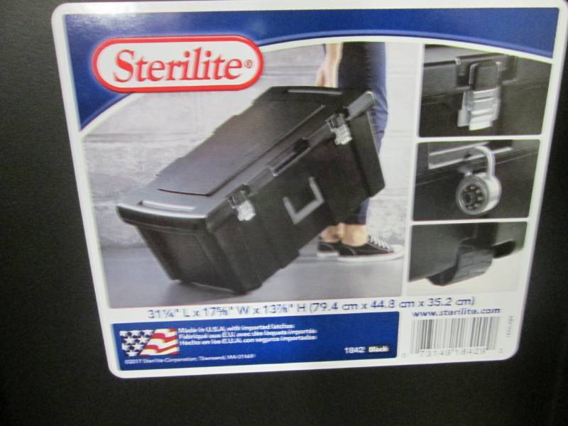 lot 224 image: Black Sterilite Footlocker 31.14x1...