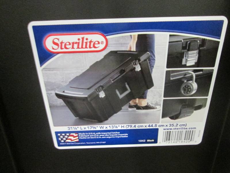 lot 225 image: Black Sterilite Footlocker 31.14x1...
