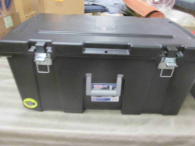 lot 226 image: Black Sterilite Footlocker 31.14x1...