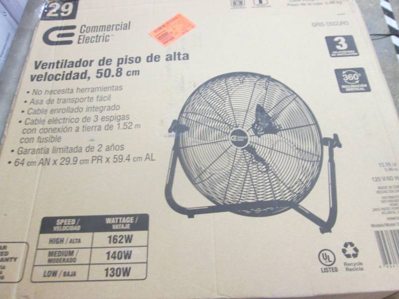 lot 306 image: Commercial Electric 20 in. 3-Speed ...