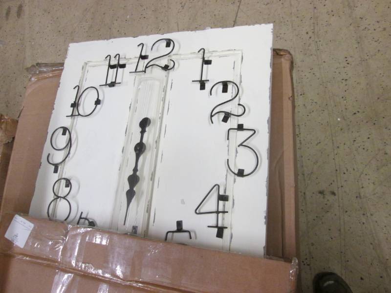 lot 2 image: Outdoor Wood Clock open box, untest...