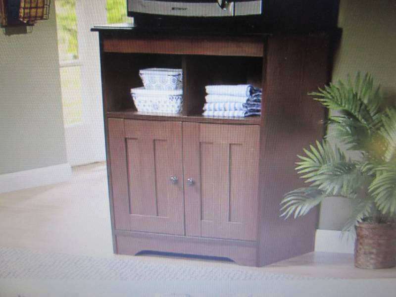 lot 4 image: Katie Microwave Stand no Hutch open...