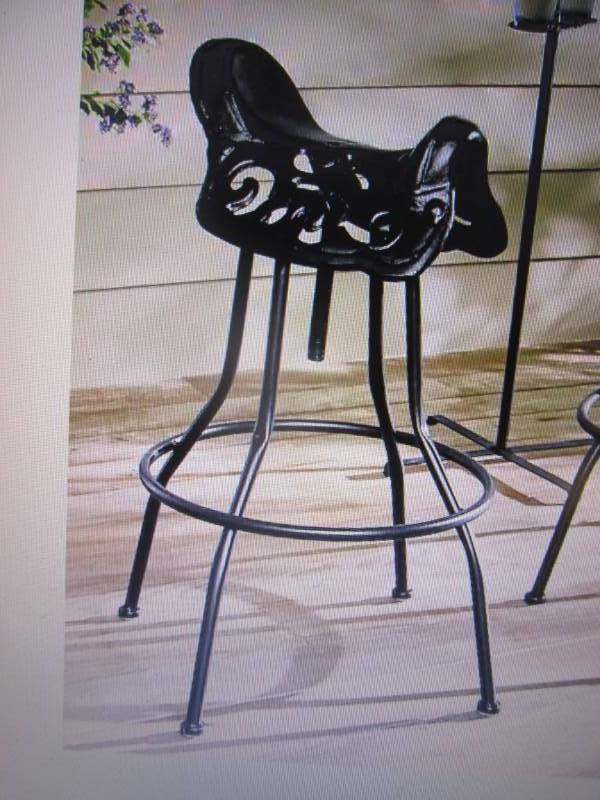 lot 12 image: Saddle Bar Stool open box Retail $1...