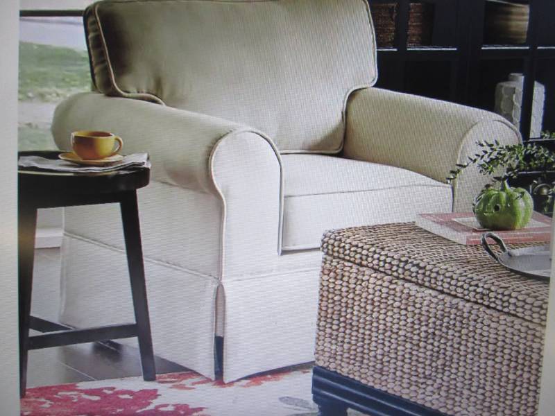 lot 24 image: Shannon Skirted Chair open box Reta...