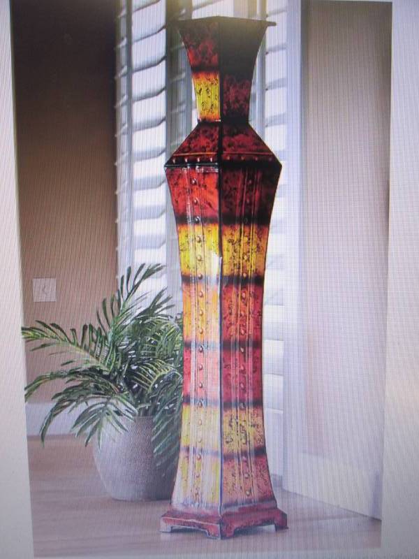 lot 41 image: 35 Metal Vase open box Retail $64....