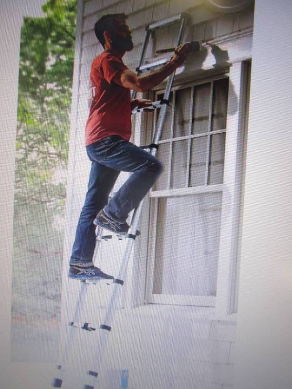 lot 73 image: Telescopic Ladder open box Retail $...