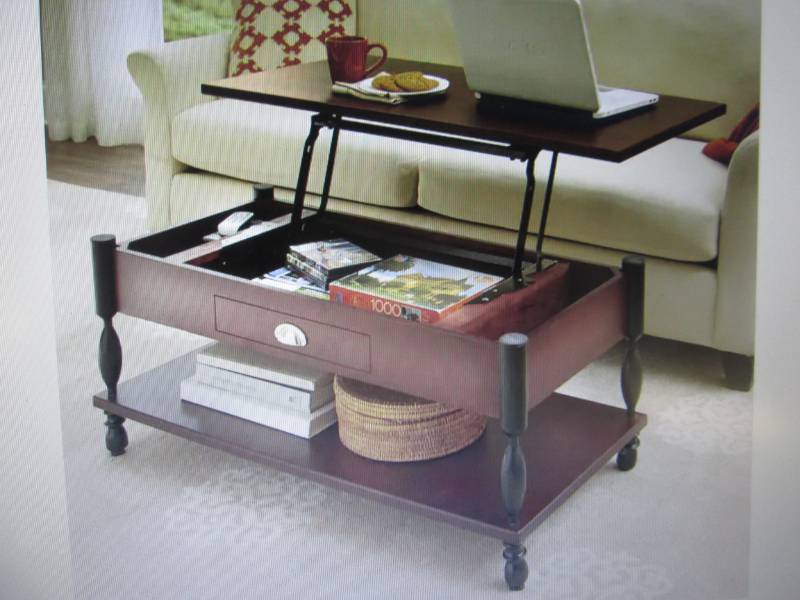 lot 74 image: Ellington Lift-Top Coffee Table ope...