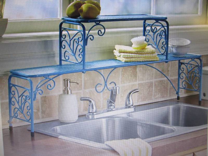 lot 97 image: 2-Tier Scroll Sink Shelf open box R...
