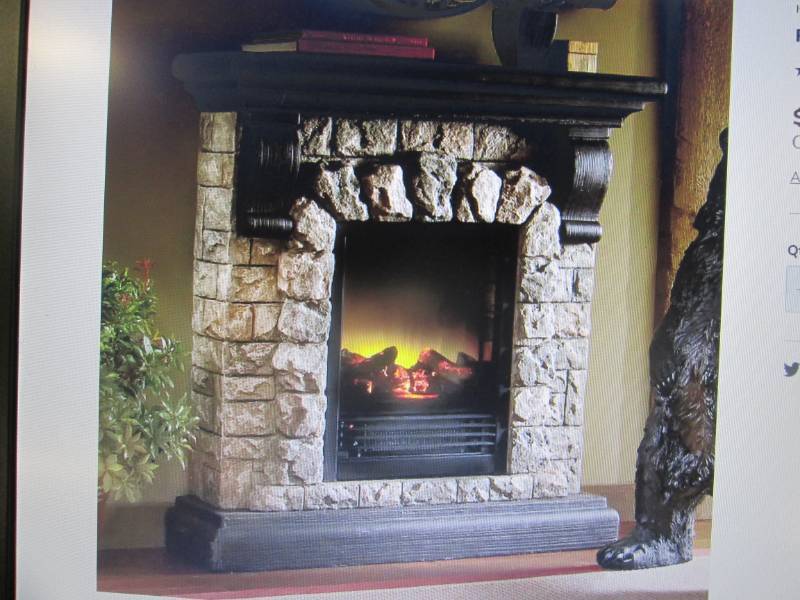 lot 111 image: Faux Stone Fireplace open box Retai...