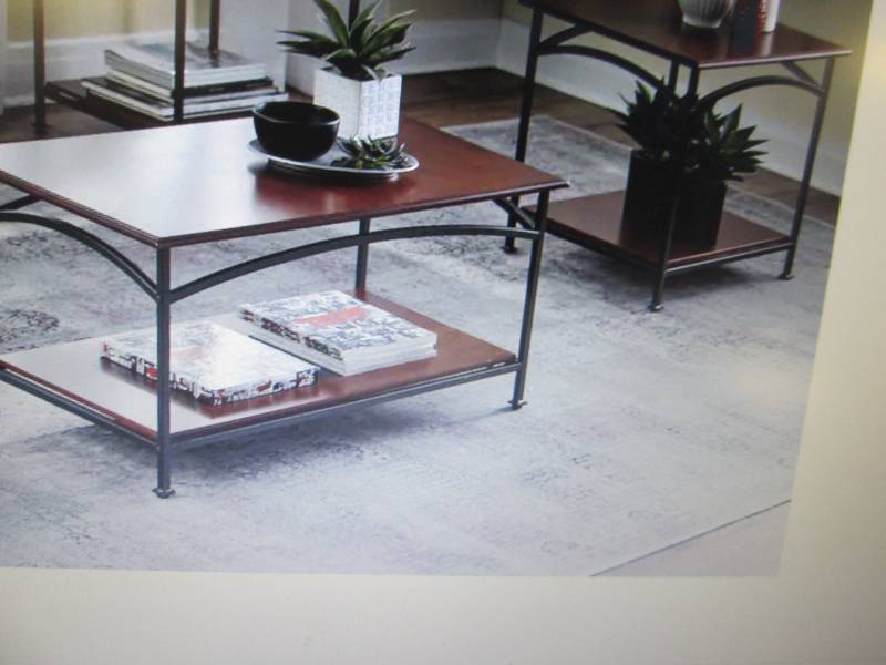 lot 128 image: Joyce Iron Table Set (1 coffee tabl...