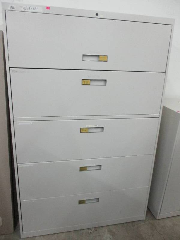lot 7 image: 5 drawer file cabinet 42 x 18 x 65