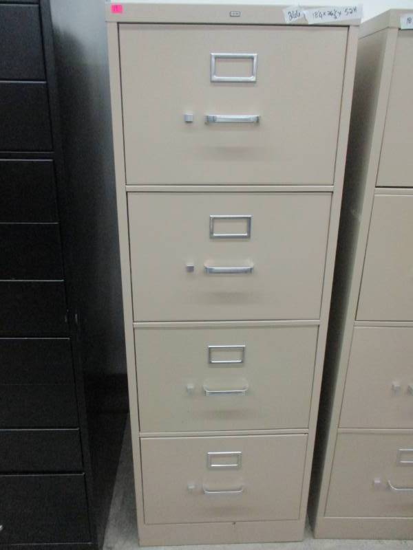 lot 19 image: 4 Drawer File Cabinet 18 14 x 26 12 x 52H