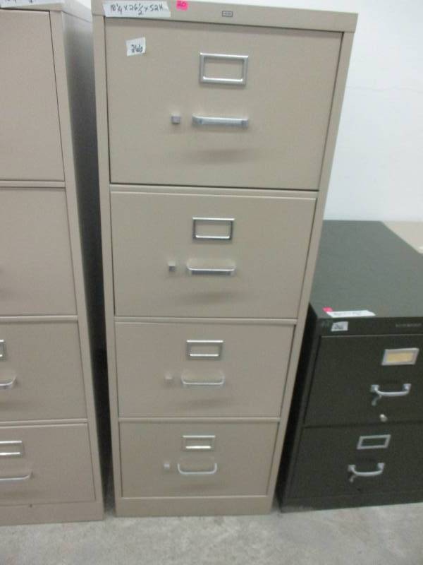 lot 20 image: 4 Drawer File Cabinet 18 14 x 26 12 x 52H