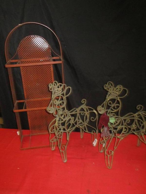 lot 104 image: Metal Deer and Metal Shelf