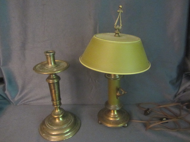 Brass Candlestick, Desk Lamp