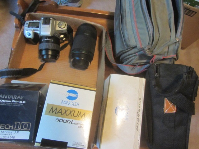 Minolta Camera, Lens, Bag