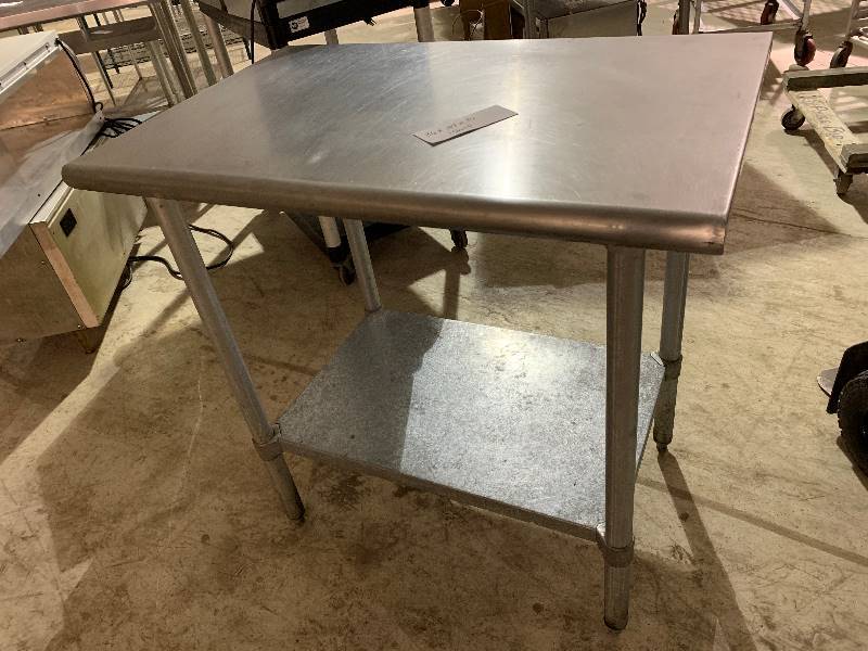 lot 51 image: SS Table with Undershelf, 36x24X35